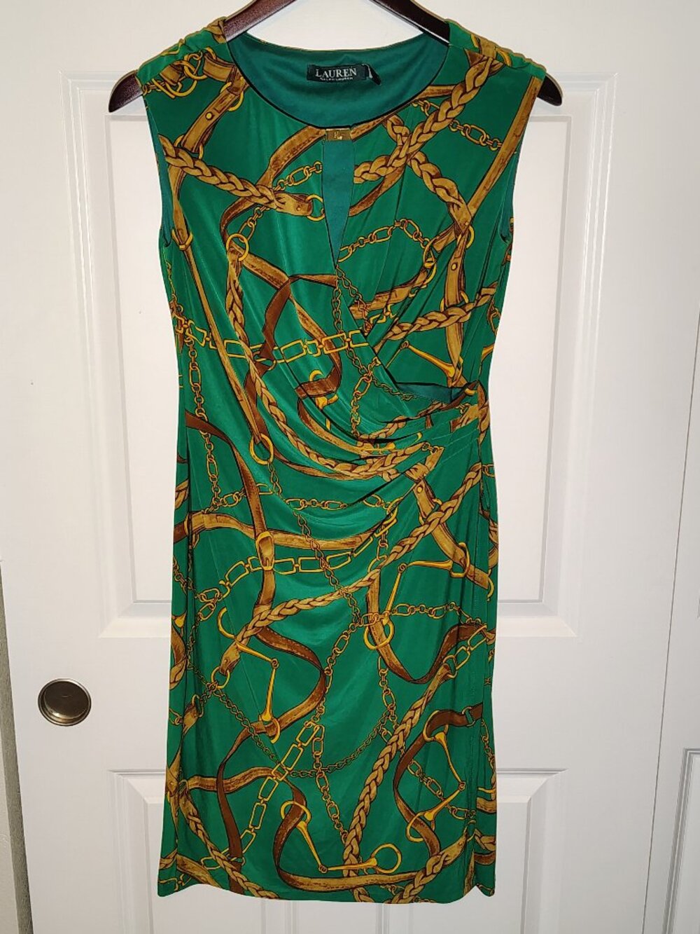 Lauren Ralph Lauren Equestrian Chain Print Sheath Dress Nautical Preppy Size 6